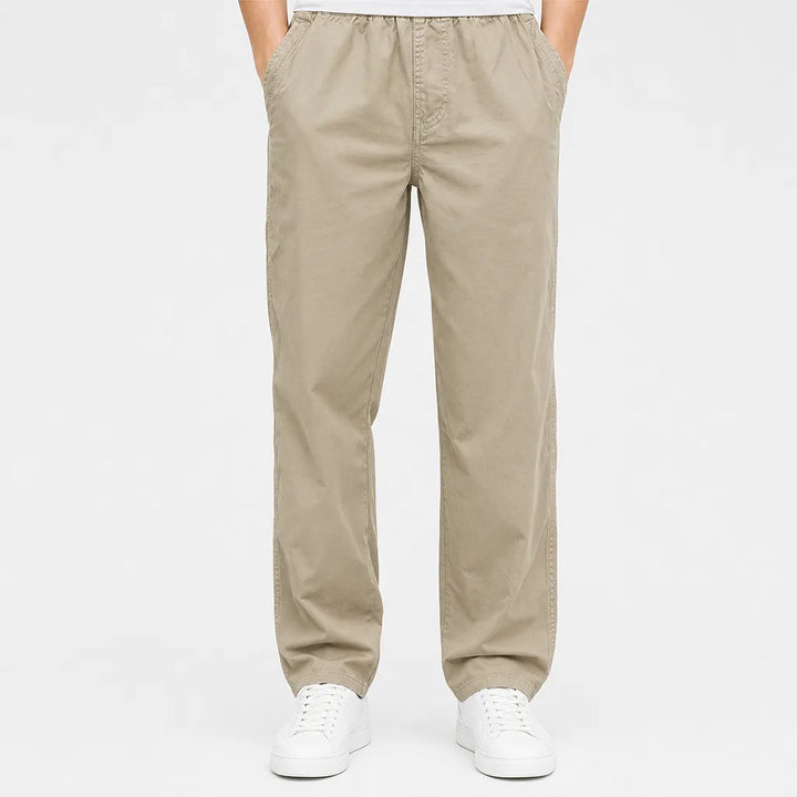 Alden | Cotton Baggy Chino Pants - Color:Yellow;Size:S