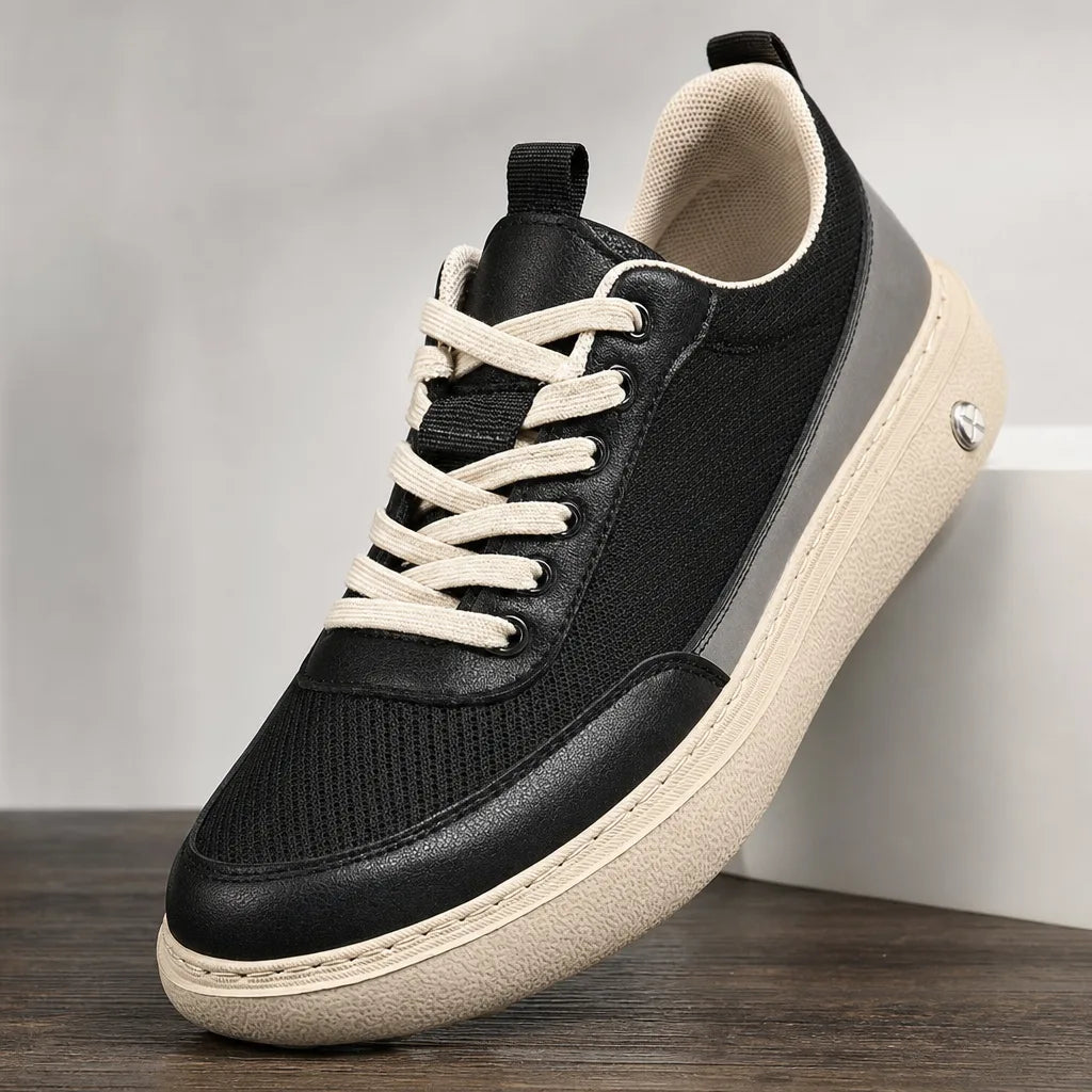Men's Black Gray Alden Lightweight Mesh Sneakers