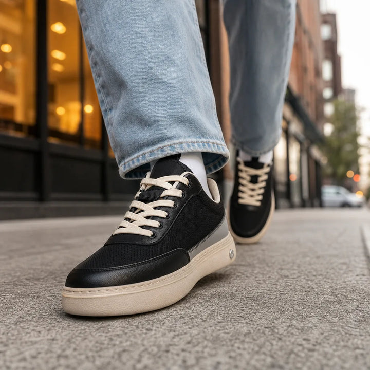 Men's Black Gray Alden Lightweight Mesh Sneakers