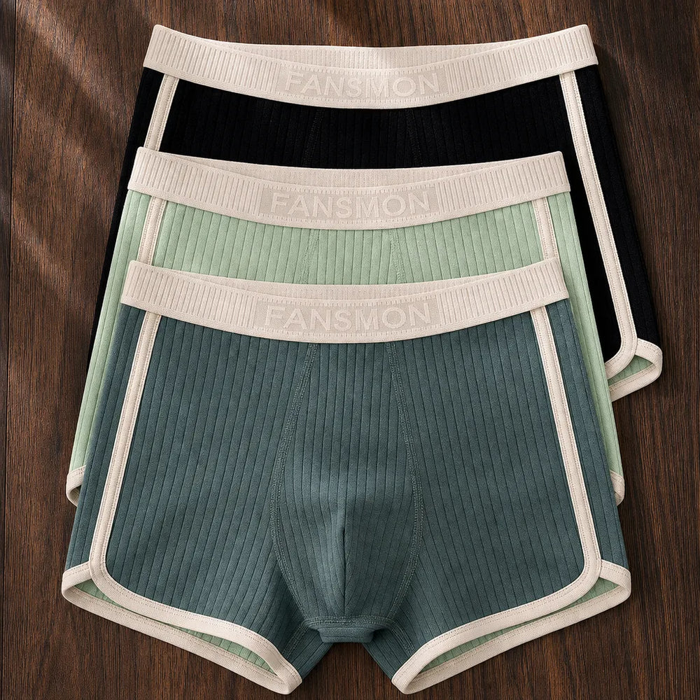 Men's Blue Lucian Cotton Boxer Briefs