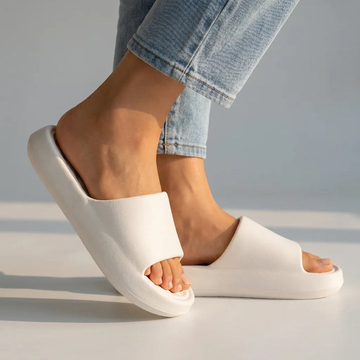 Aleesha Thick Sole Slides - Color:Gray;Size:36-37