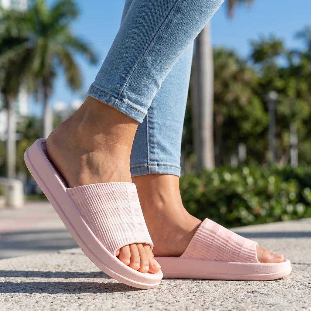 Women's Pink Roxbury Thick Sole Slides