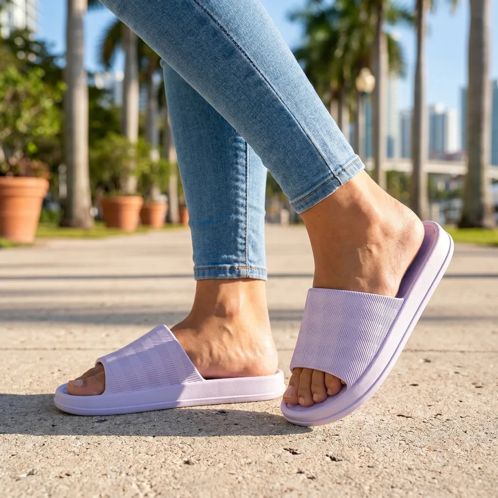 Women's Purple Roxbury Thick Sole Slides