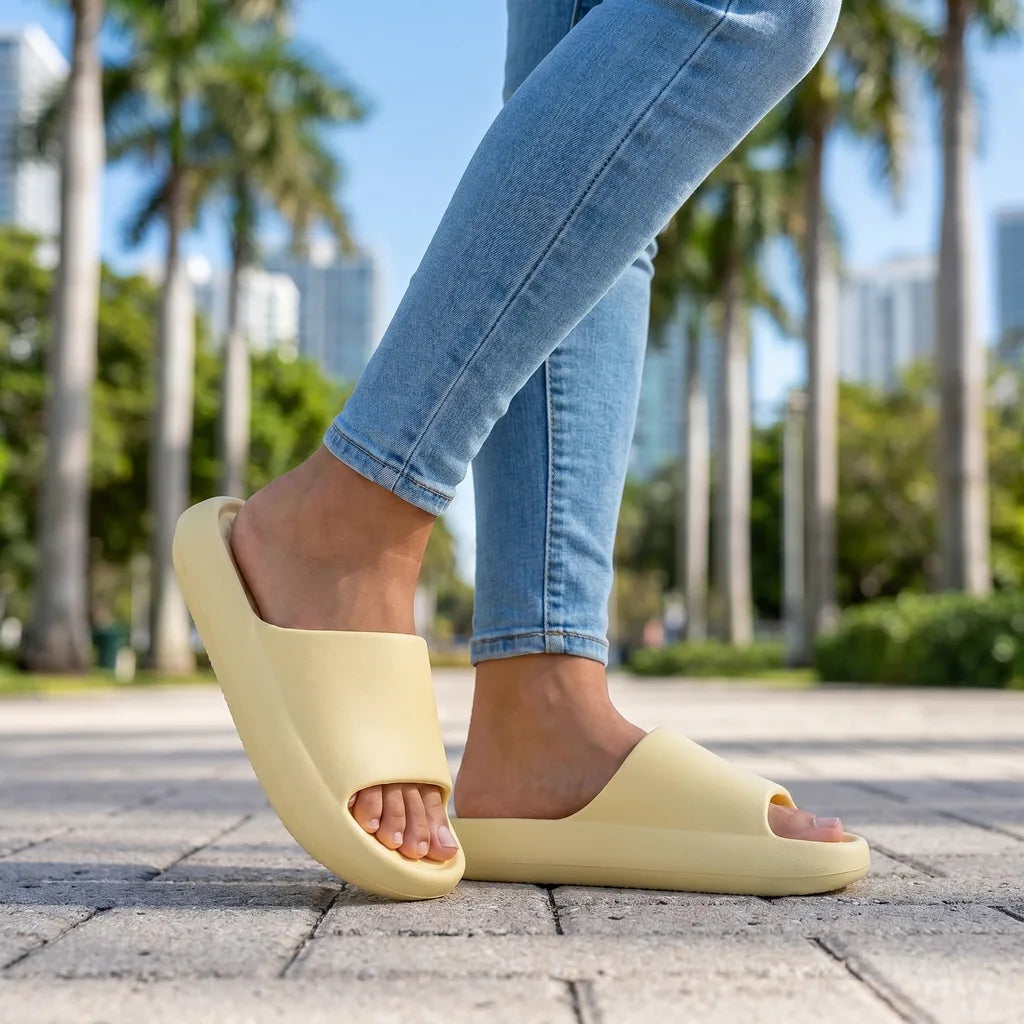 Women's Yellow Roxbury Thick Sole Slides