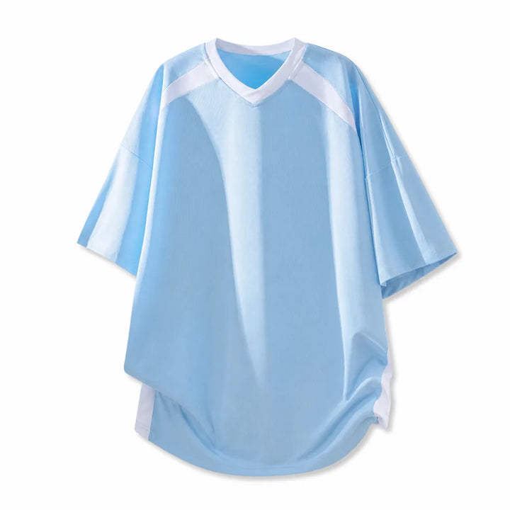 Aleksander V-Neck Tee - Color:Blue;Size:M