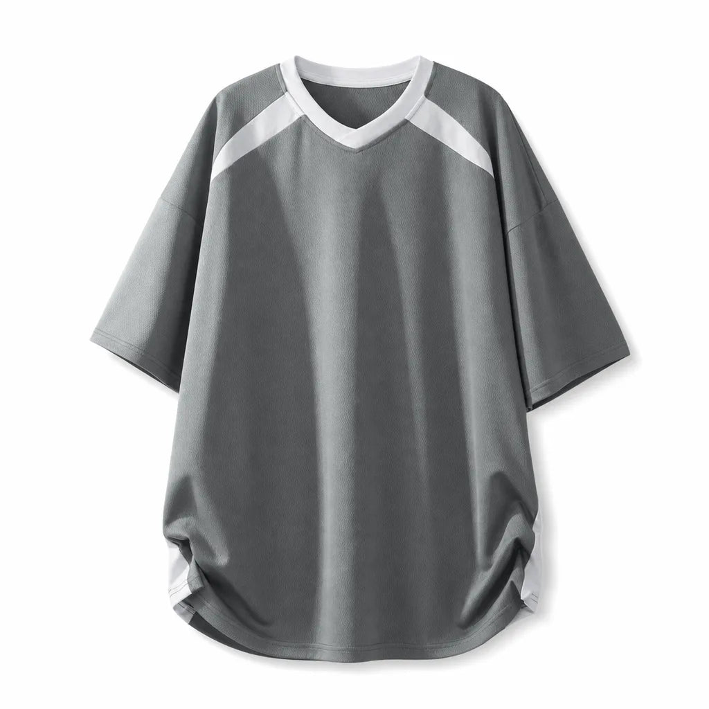 Aleksander V-Neck Tee - Color:Gray;Size:M