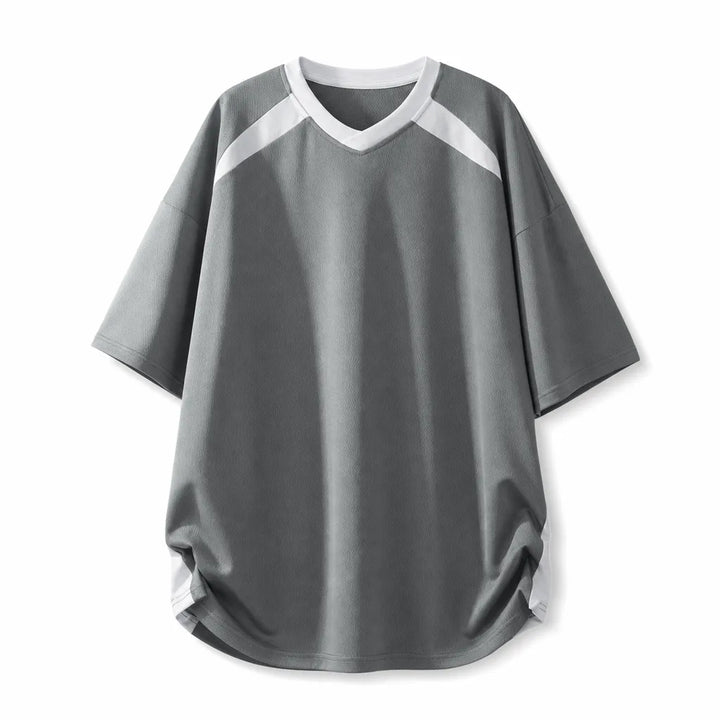 Aleksander V-Neck Tee - Color:Gray;Size:M