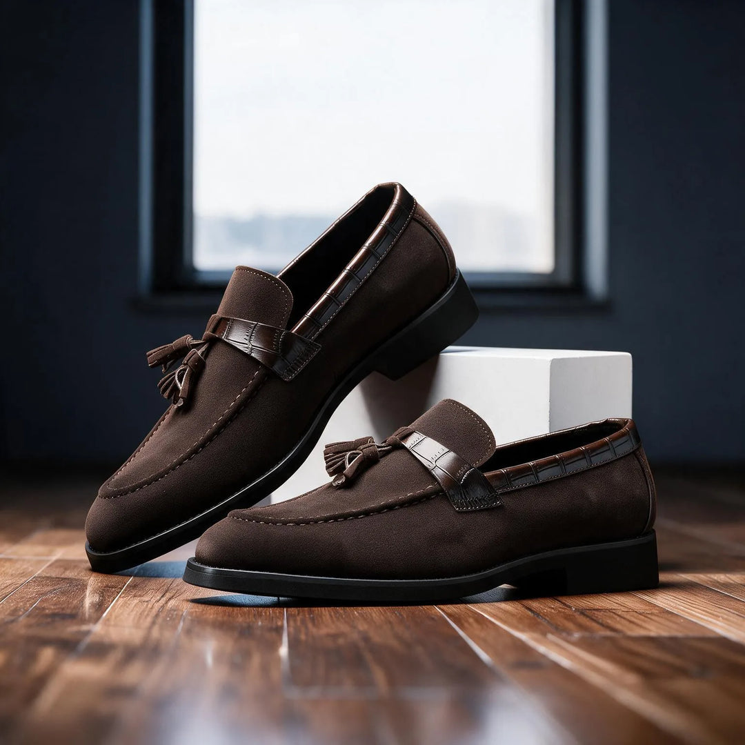 Alessandro Italian leather loafers for men in brown