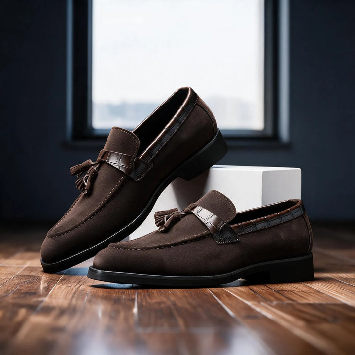 Alessandro Italian leather loafers for men in brown
