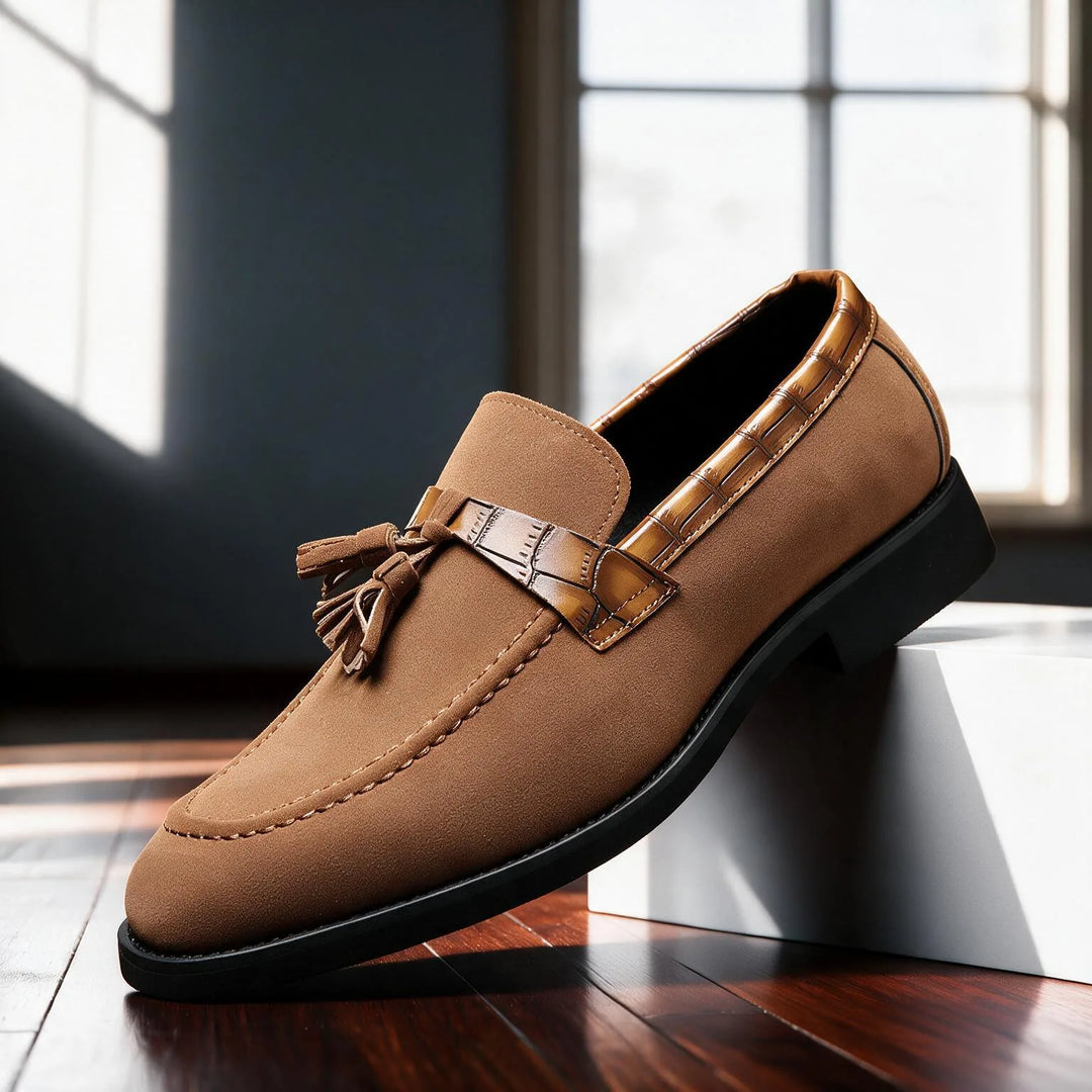Alessandro Italian leather loafers for men in tan
