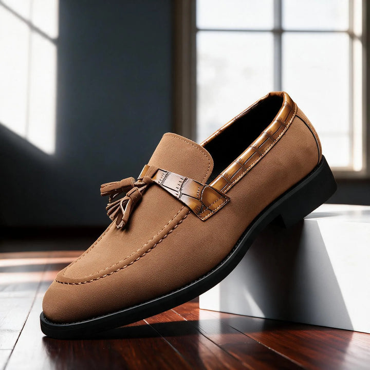 Alessandro Italian leather loafers for men in tan