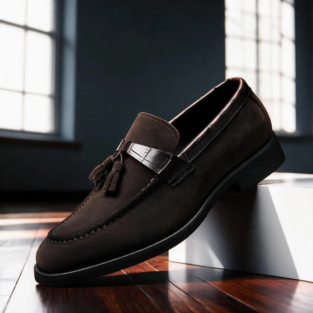 Alessandro Italian leather loafers for men in dark brown