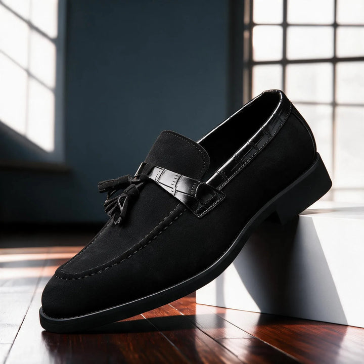 Alessandro Italian leather loafers for men in black