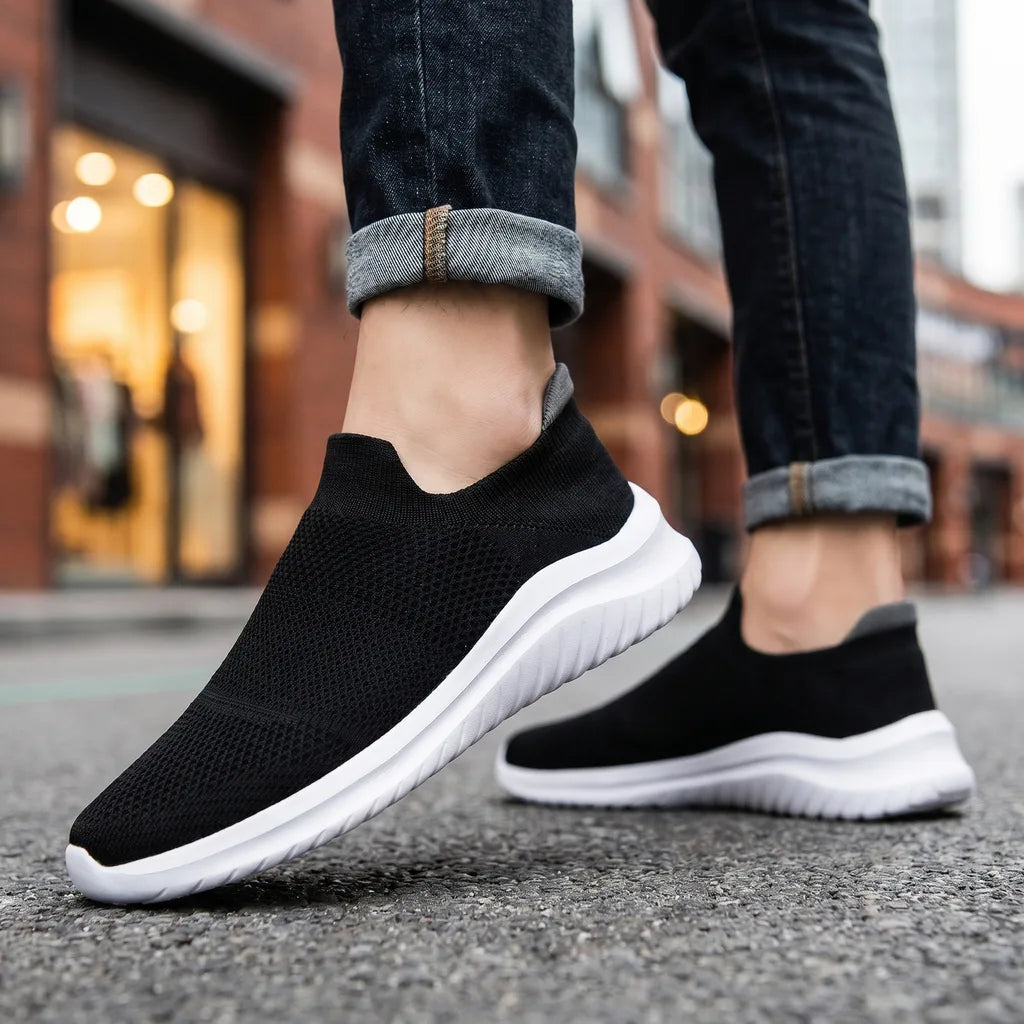 Black Caleb Mesh Knit Trainers 2