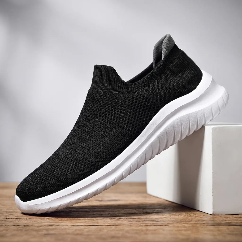 Black Caleb Mesh Knit Trainers 1