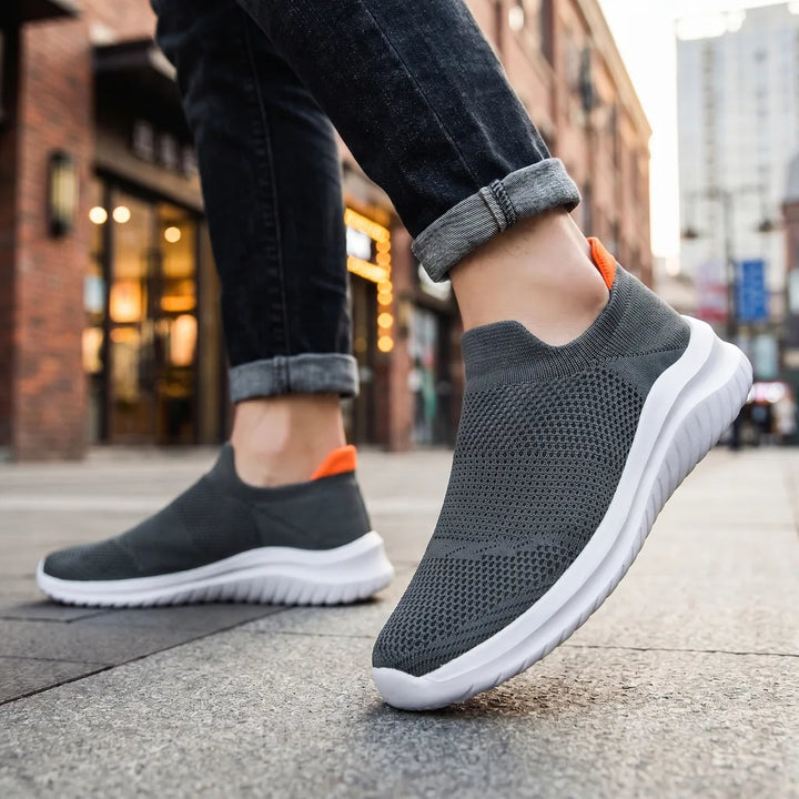 Gray Caleb Mesh Knit Trainers 1