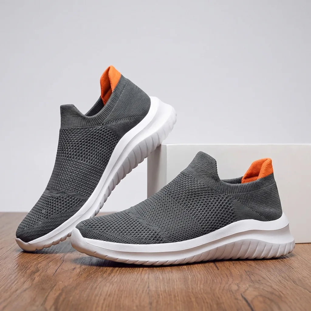 Alex Mesh Knit Trainers - Color:Gray;Size:38