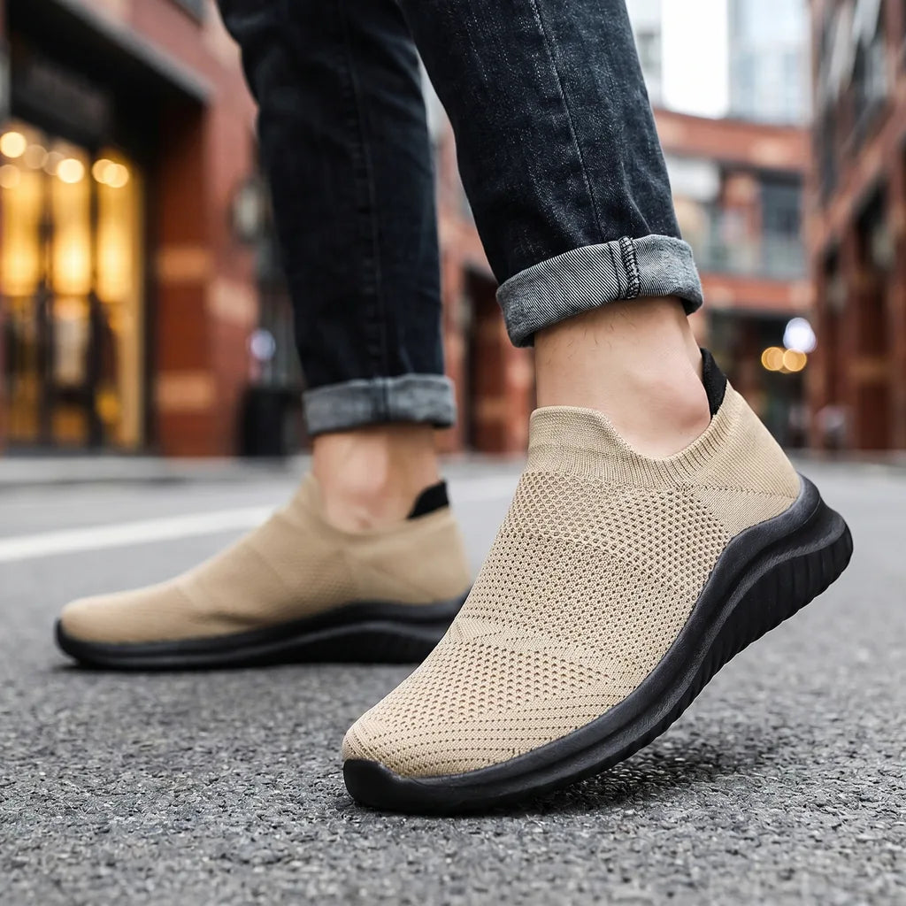 Khaki Caleb Mesh Knit Trainers 2