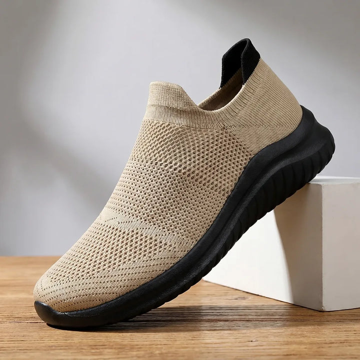 Khaki Caleb Mesh Knit Trainers 1
