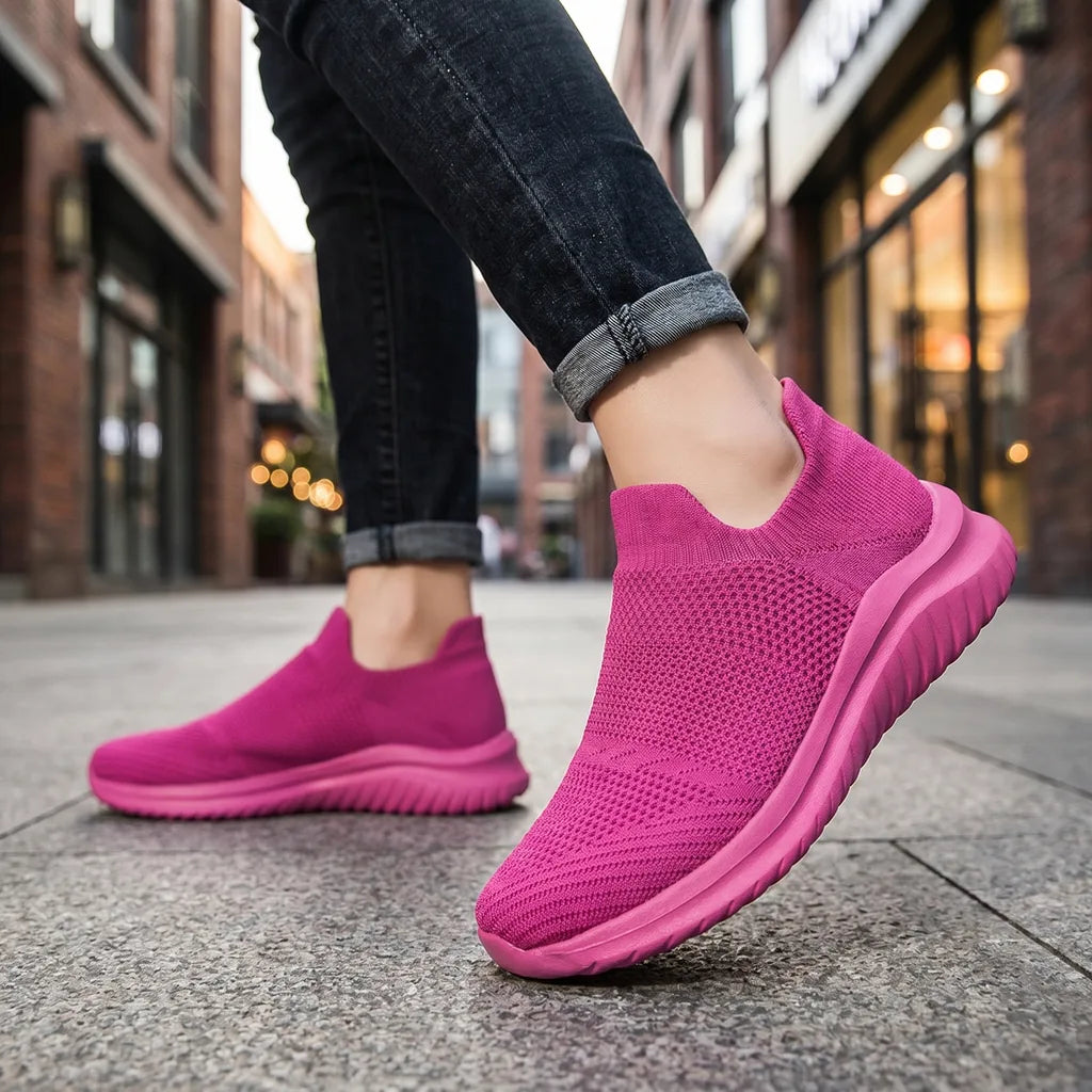 Pink Caleb Mesh Knit Trainers 2