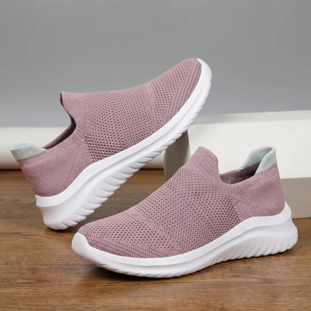 Alex Mesh Knit Trainers - Color:Purple;Size:38