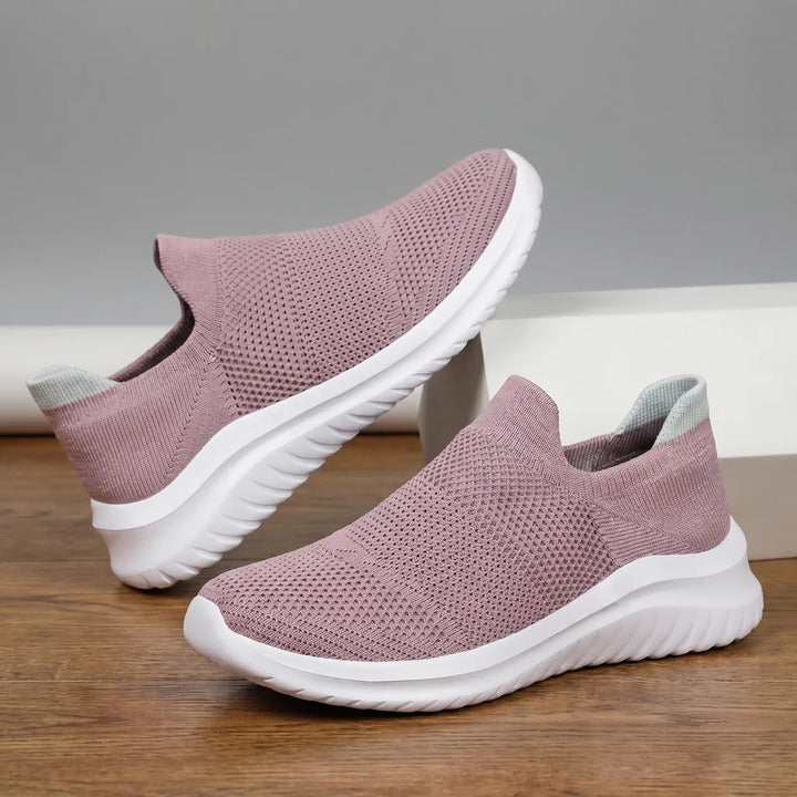 Alex Mesh Knit Trainers - Color:Purple;Size:38