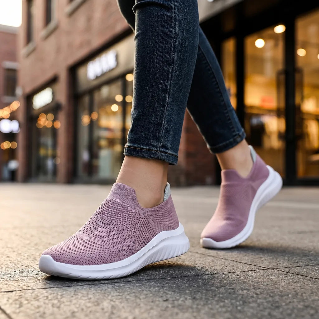 Purple Caleb Mesh Knit Trainers 2