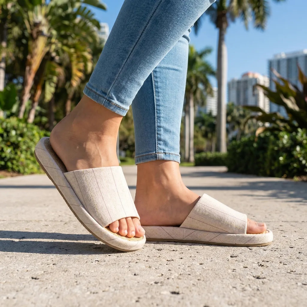 Men's Pink Devlin Open-Toe Slippers