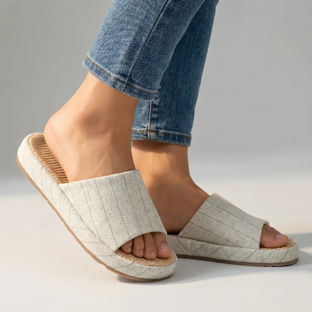 Alia Open-Toe Slippers - Color:White;Size:36 -37