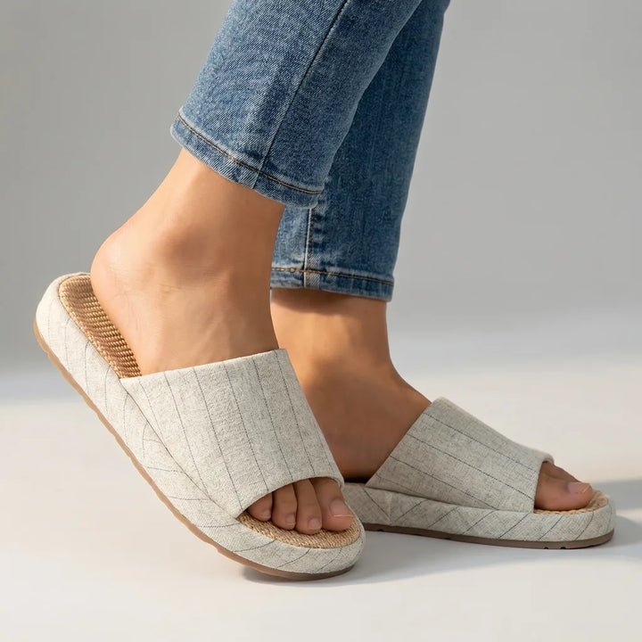 Alia Open-Toe Slippers - Color:White;Size:36 -37