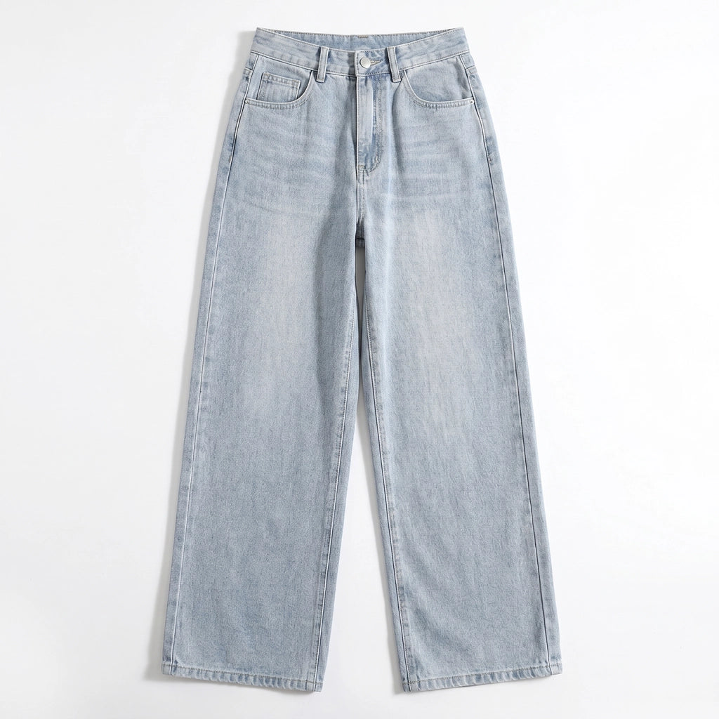 Alice Straight Jeans - Color:Gray Blue;Size:XS