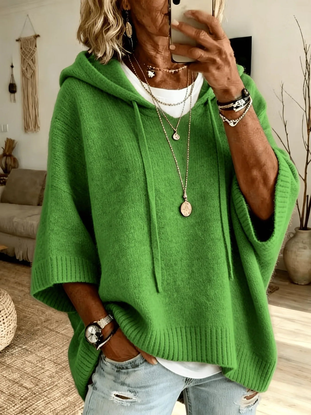Alice | Women's Soft Knit Sweater - Size:XS;Color:Green