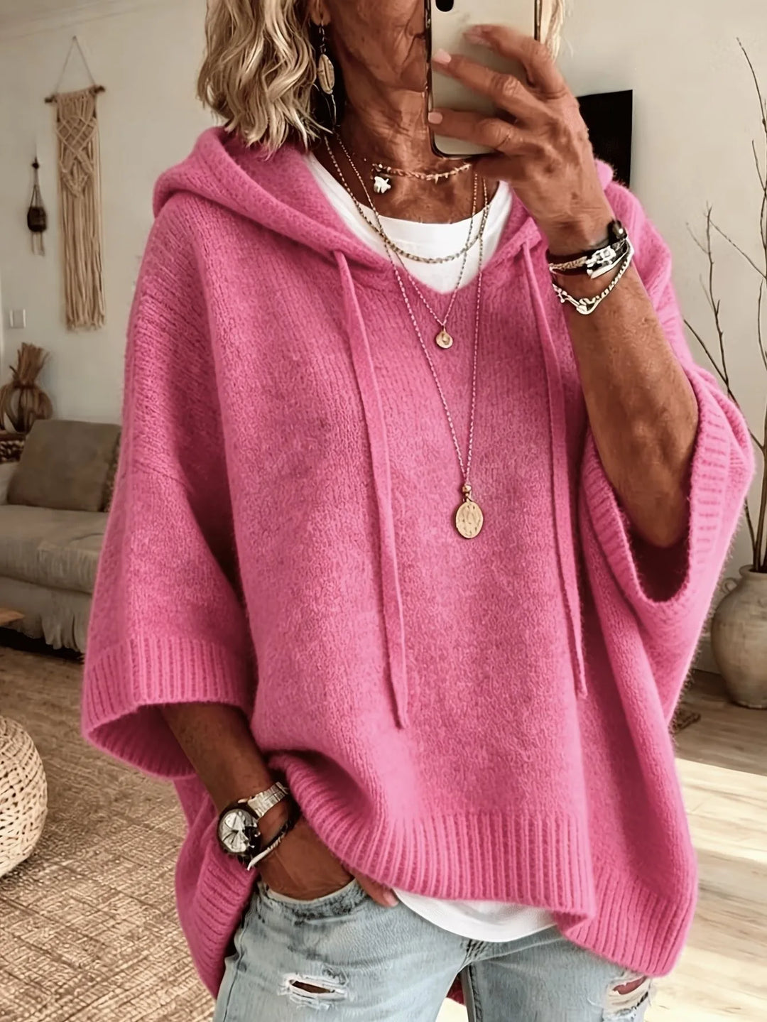 Alice | Women's Soft Knit Sweater - Size:XS;Color:Pink