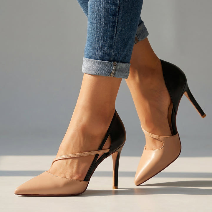 Alina Cut-Out Pumps - Color:Apricot;Size:35