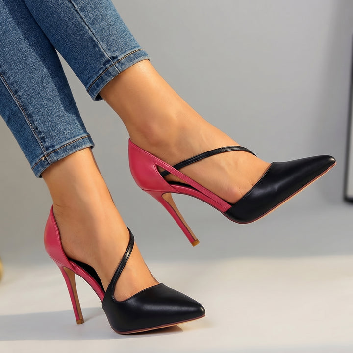 Alina Cut-Out Pumps - Color:Black;Size:35