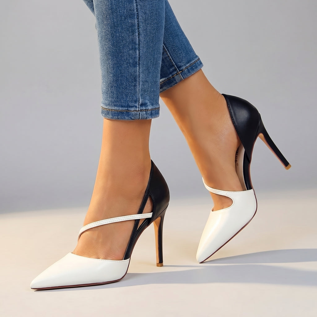 Alina Cut-Out Pumps - Color:White;Size:35