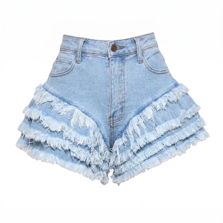 Alina Denim Shorts - Color:Light Blue;Size:XXS
