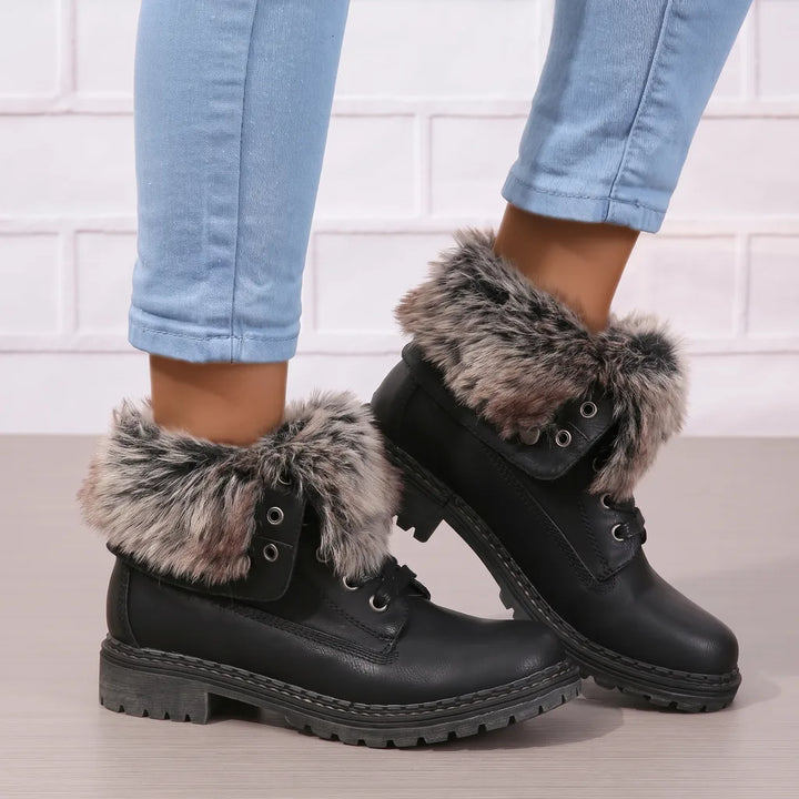 Aliya |  Women's Plush Knee High Boots - Color:Black;Size:36