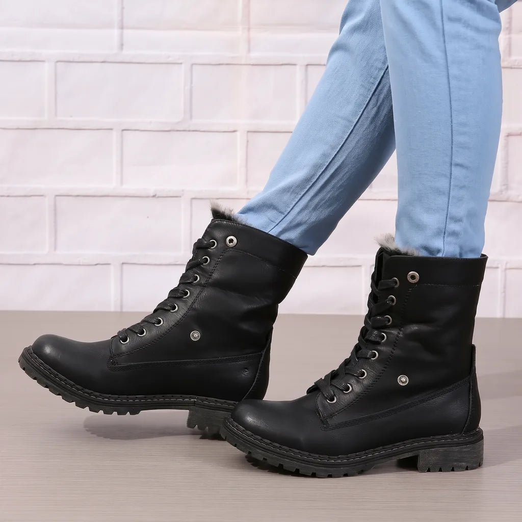 Women's Black Archibald Lace-Up Ankle Boots