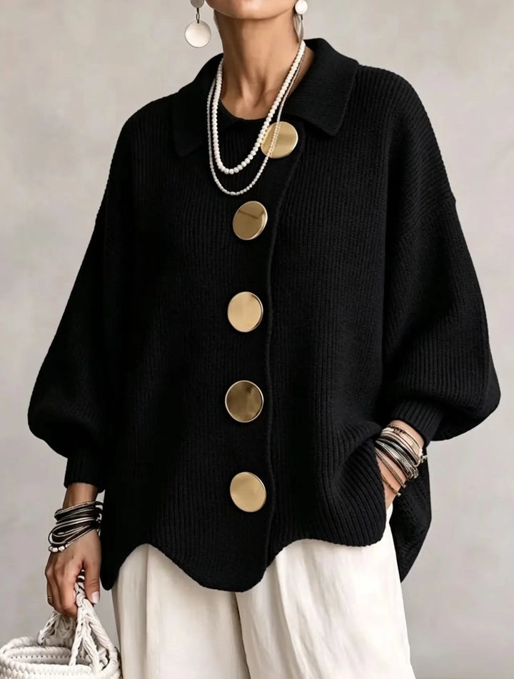 Aliyah | Women's Cozy Oversized Cardigan - Size:XS;Color:Black