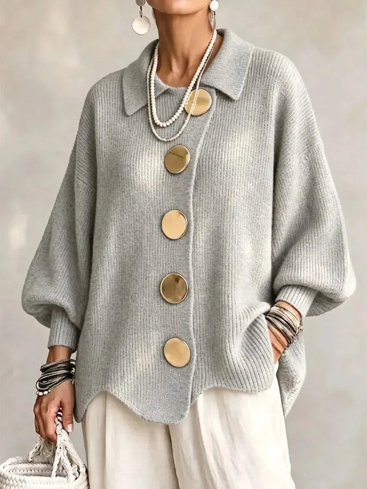 Aliyah | Women's Cozy Oversized Cardigan - Size:XS;Color:Grey