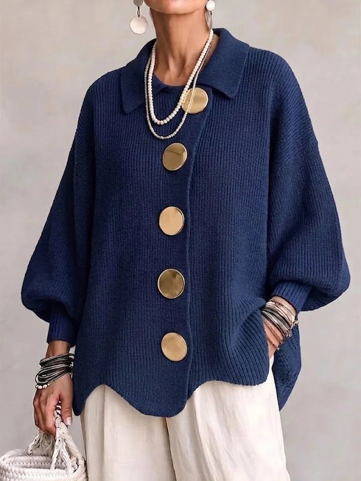 Aliyah | Women's Cozy Oversized Cardigan - Size:XS;Color:Navy Blue