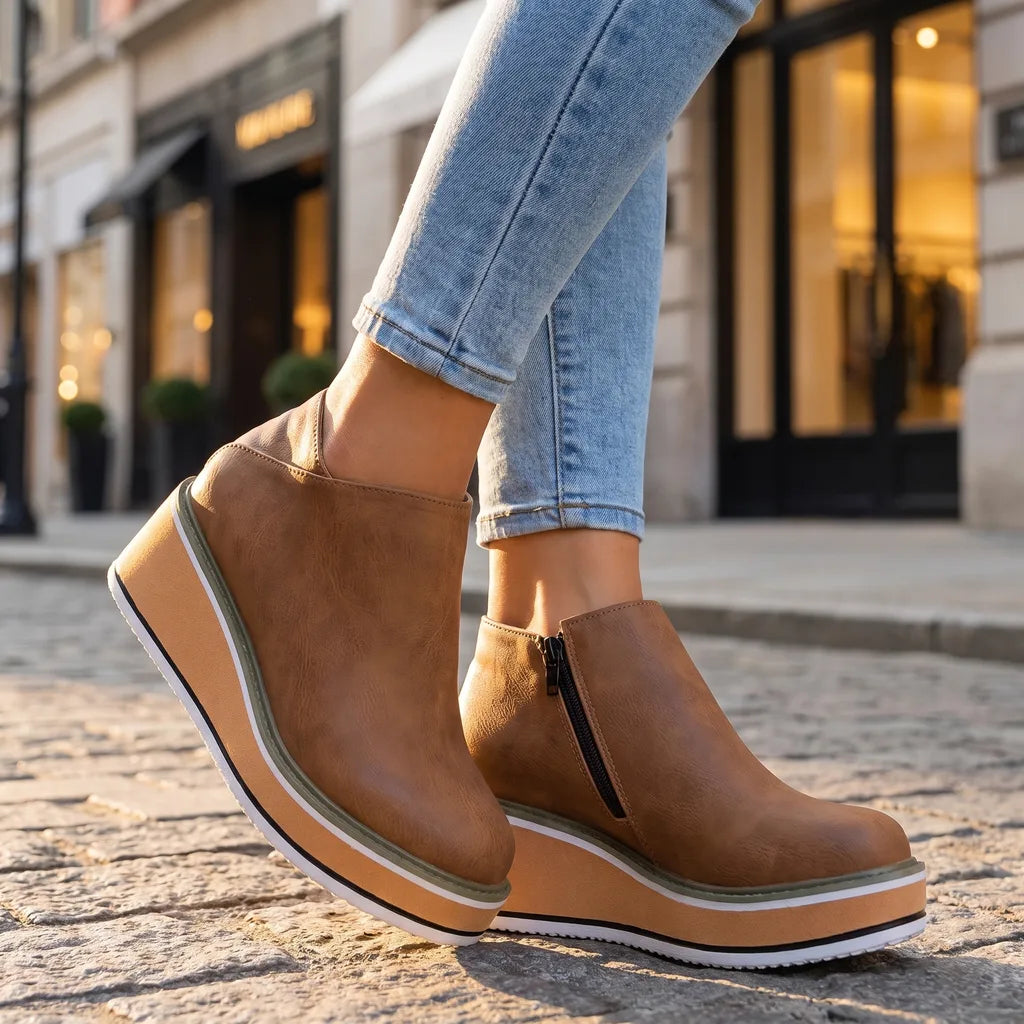 Women's Beige Aliza | Women's Orthopedic Non-Slip Ankle Boots -No match