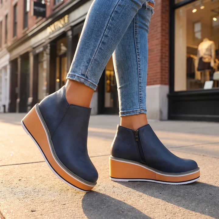 Women's Blue Aliza | Women's Orthopedic Non-Slip Ankle Boots -No match
