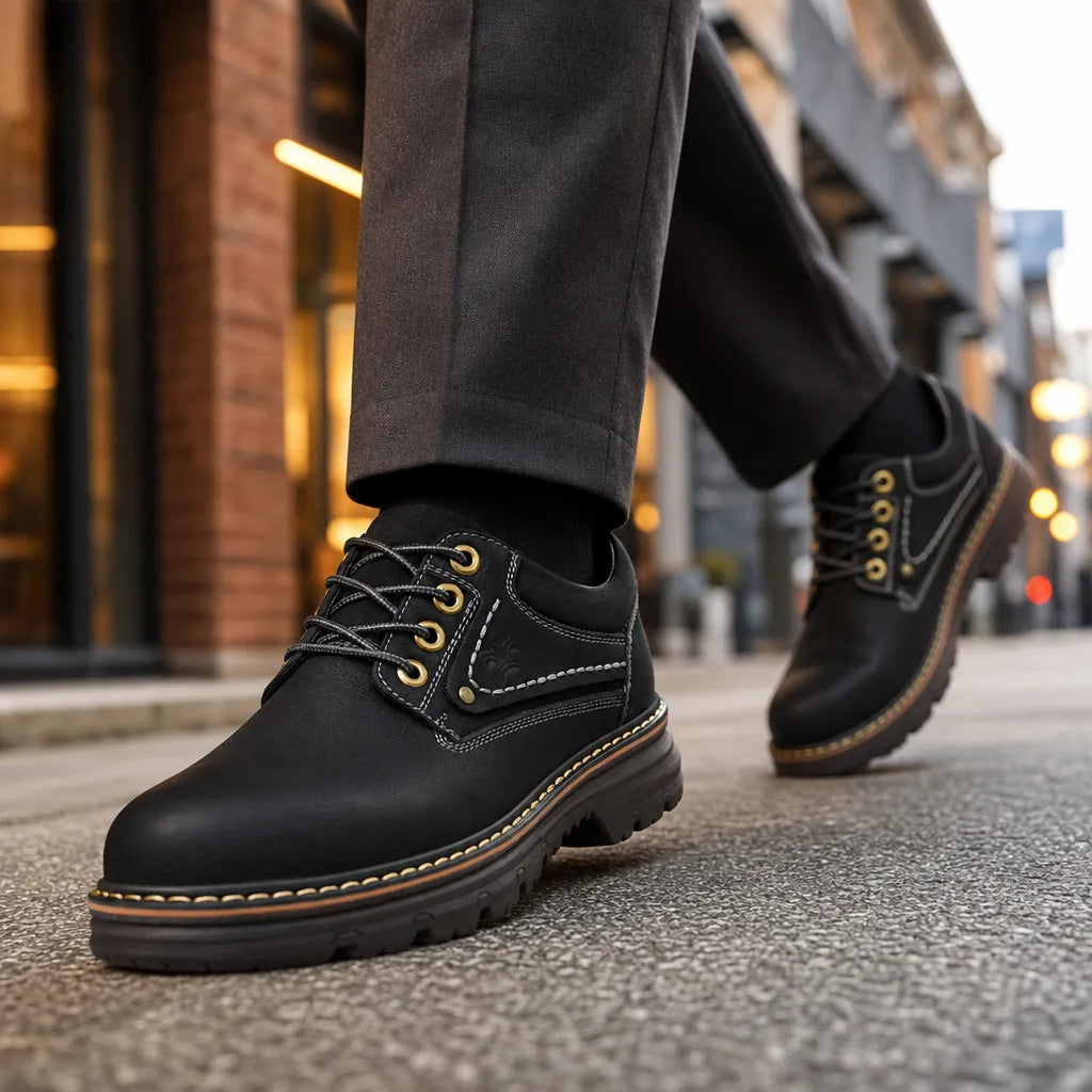 Men's Black Wyeth Chunky Work Derbies