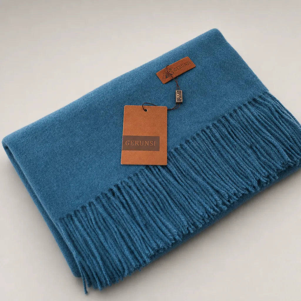 Alma | Woven Winter Scarf - Color:Blue