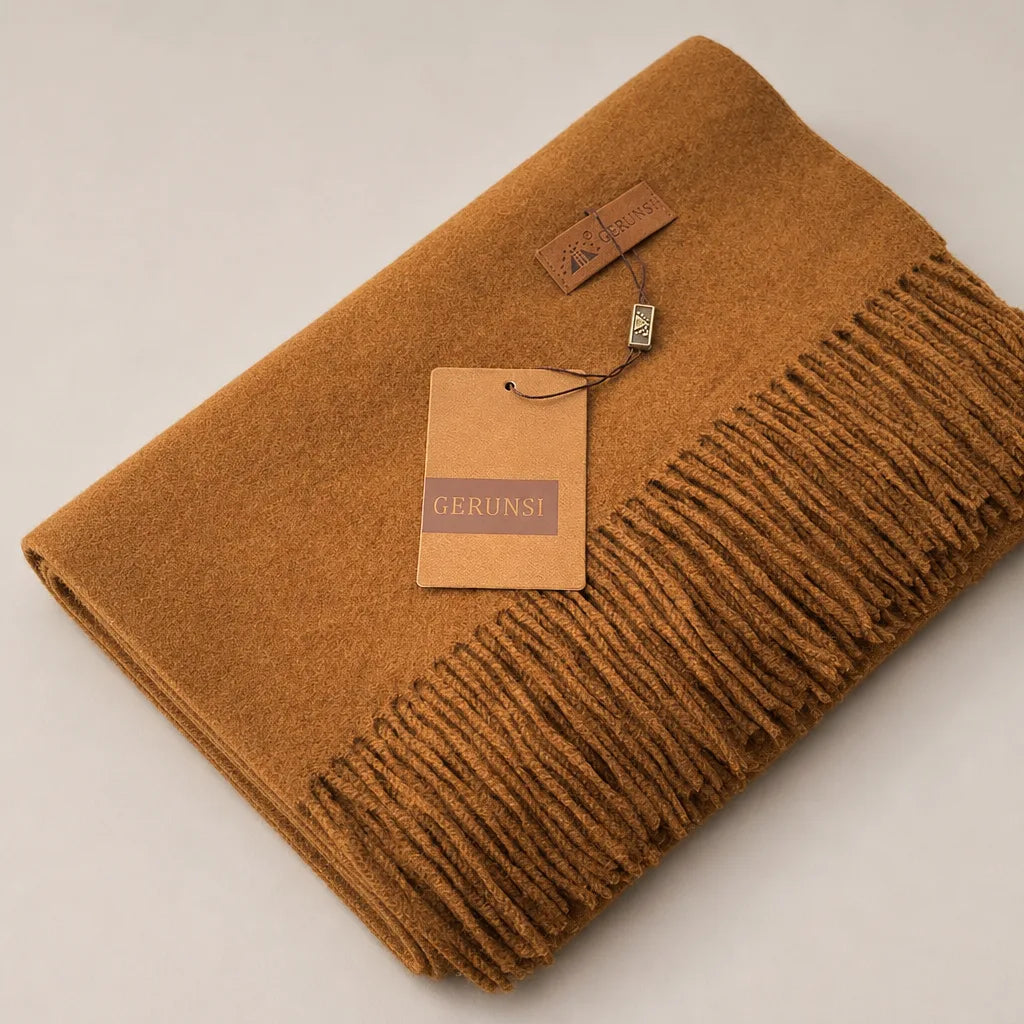 Alma | Woven Winter Scarf - Color:Brown