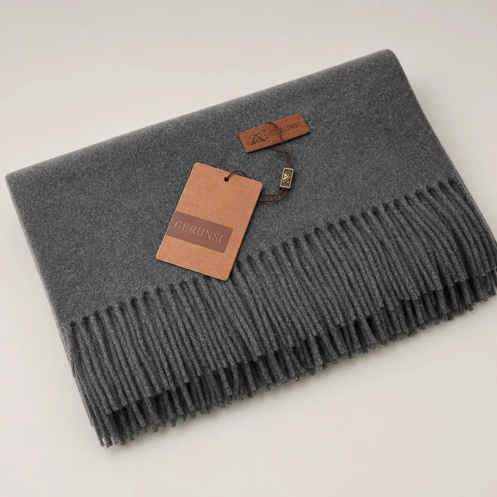 Alma | Woven Winter Scarf - Color:Gray