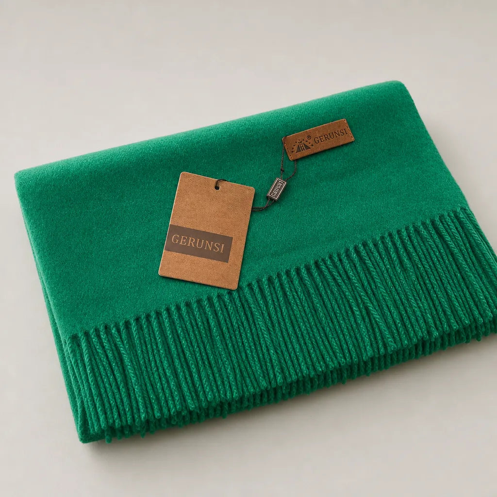 Alma | Woven Winter Scarf - Color:Green