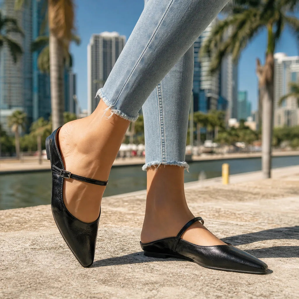 Women's Black Amaya Mule Sandals